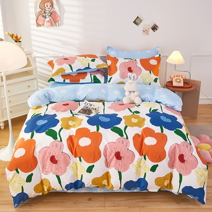 91家纺网 家纺一手货源 找家纺 （总）美宜家 2025新款140克小清新磨毛印花学生四件套