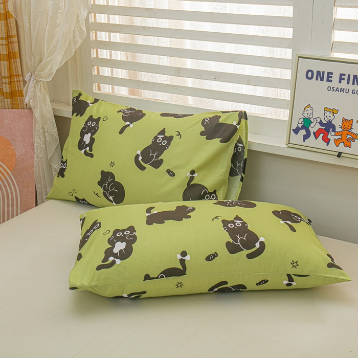 91家纺网 家纺一手货源 找家纺 莎臣豹 2025新款植物羊绒印花四件套 淘气小猫