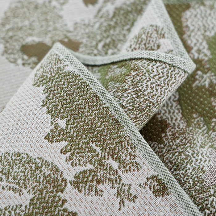 91家纺网 家纺一手货源 找家纺 朴尔毛巾被2024年新品全棉细纱编织纹AB版透气枕巾 写意江南-绿52*78cm