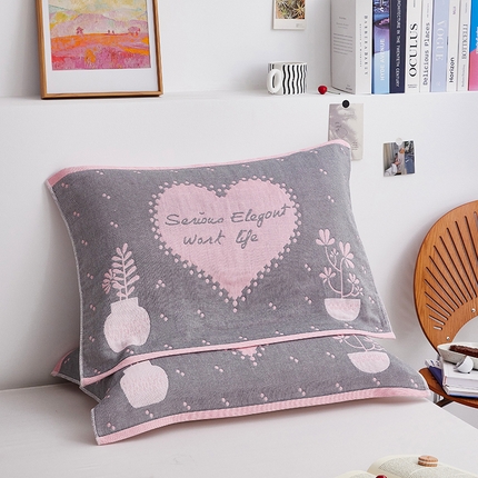 91家纺网 家纺一手货源 找家纺 （总）美宜家 2025新款全棉四层纱布中国风枕巾