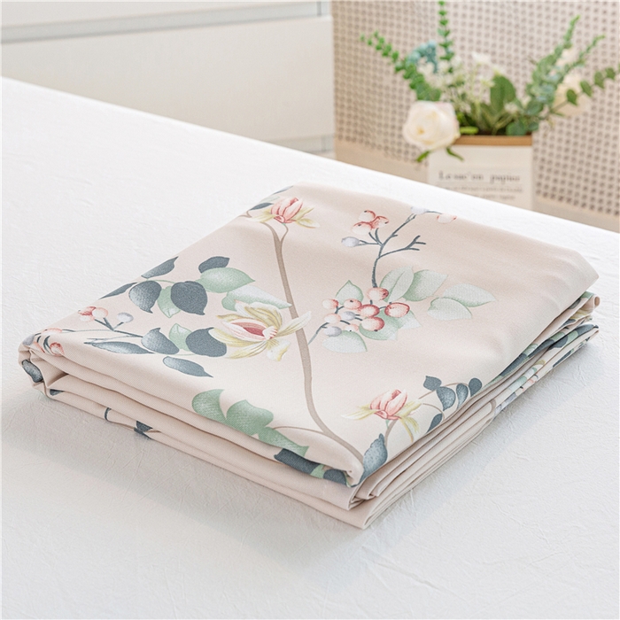 91家纺网 家纺一手货源 找家纺 金泰莱 2025新款印花竹纤维凉席三件套软凉席竹席盖毯子 夏末时光