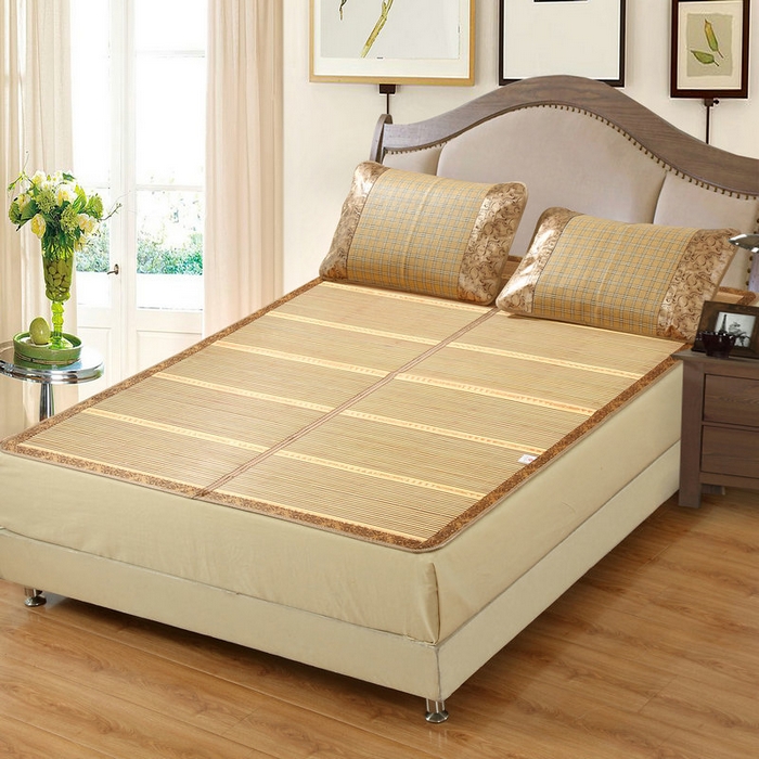 91家纺网 家纺一手货源 找家纺 新月家纺（锦威郎） 2024新款夏季竹席冰藤折叠双面席子 黄金海岸1