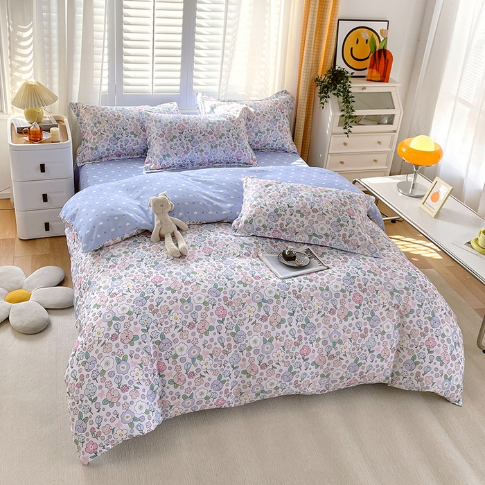 91家纺网 家纺一手货源 找家纺 美宜家 2025新款植物羊绒加厚斜纹磨毛单被套 紫菀