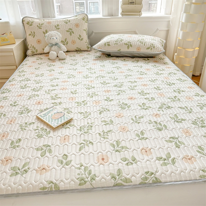 91家纺网 家纺一手货源 找家纺 慕尚家纺 2025新款凉感丝印花乳胶凉席 仙草