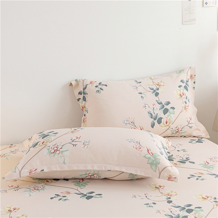 91家纺网 家纺一手货源 找家纺 金泰莱 2025新款印花竹纤维凉席三件套软凉席竹席盖毯子 夏末时光