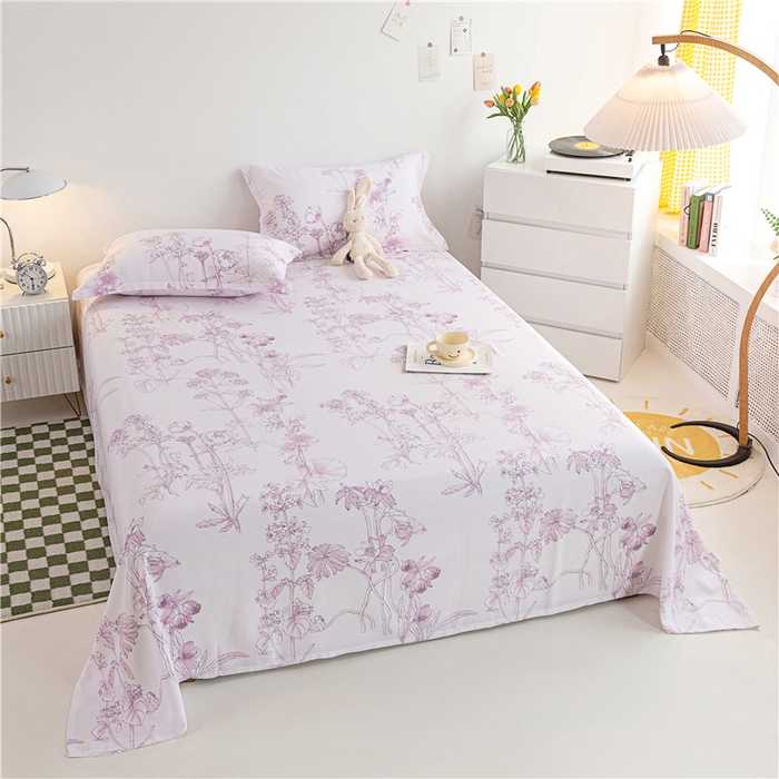 91家纺网 家纺一手货源 找家纺 金泰莱 2025新款印花竹纤维凉席三件套软凉席竹席盖毯子 彩韵-粉