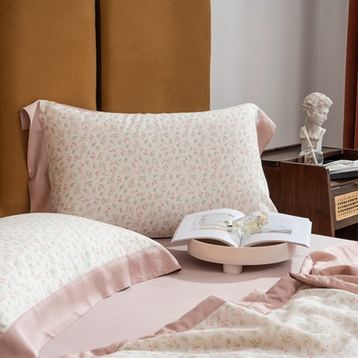 91家纺网 家纺一手货源 找家纺 黛舒家居 2024新款莱赛尔天丝大豆夏被四件套 梦瑾