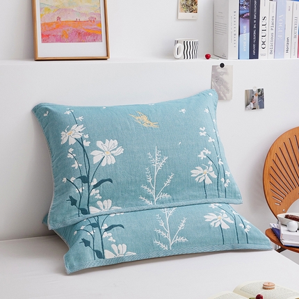 91家纺网 家纺一手货源 找家纺 （总）美宜家 2025新款全棉四层纱布中国风枕巾