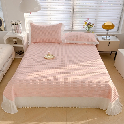 91家纺网 家纺一手货源 找家纺 （总）冬然家纺 2024新款素色花边系列冰豆豆凉席 