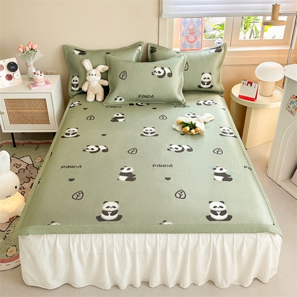 91家纺网 家纺一手货源 找家纺 （总）懒猫家纺 2024新款600D数码印花冰藤凉席-床单款