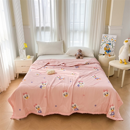 91家纺网 家纺一手货源 找家纺 （总）鑫顺欣 2025新款A类凉感冰丝豆豆印花夏被夏凉被空调被被子被芯直播