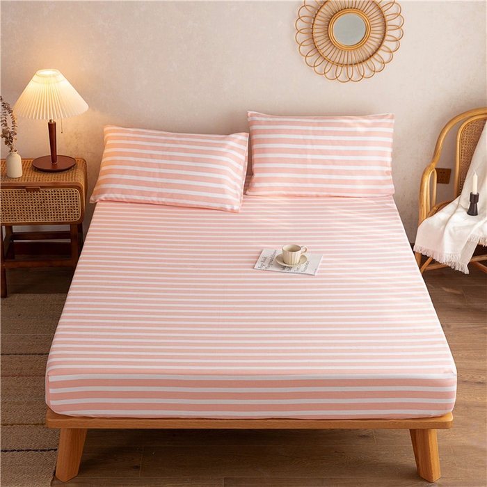 91家纺网 家纺一手货源 找家纺 金泰莱 2025新款全棉老粗布床笠纯棉床笠全棉床笠 粉代