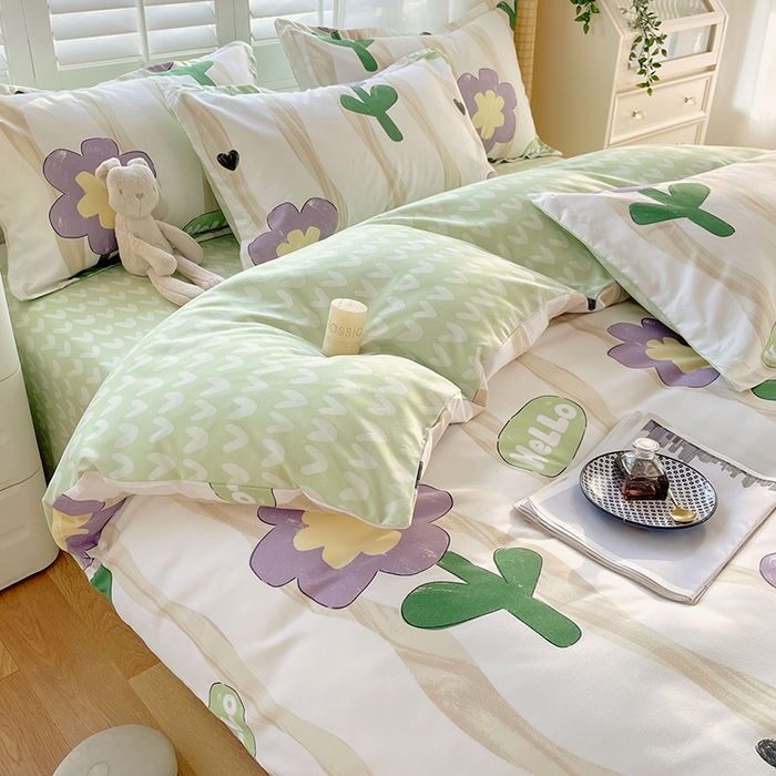 91家纺网 家纺一手货源 找家纺 美宜家 2025新款植物羊绒加厚斜纹磨毛单被套 春意阑珊