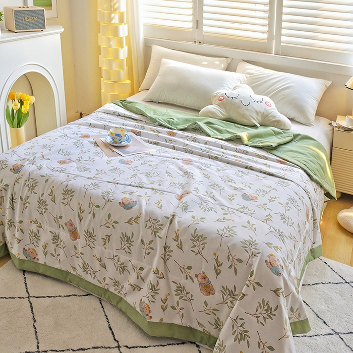 91家纺网 家纺一手货源 找家纺 德芙 2024新款全棉小碎花夏被被子被芯 琪花玉树