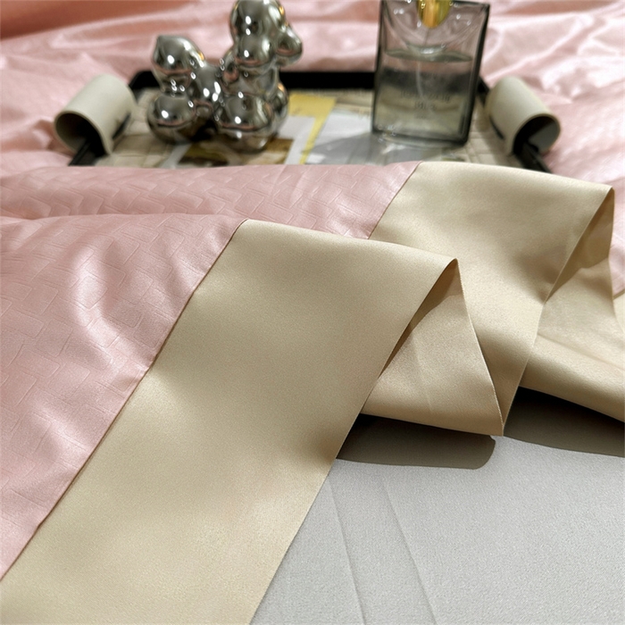 91家纺网 家纺一手货源 找家纺 古吉梦 2024新款水洗真丝提花夏被--迪梦 浅豆沙+山灰