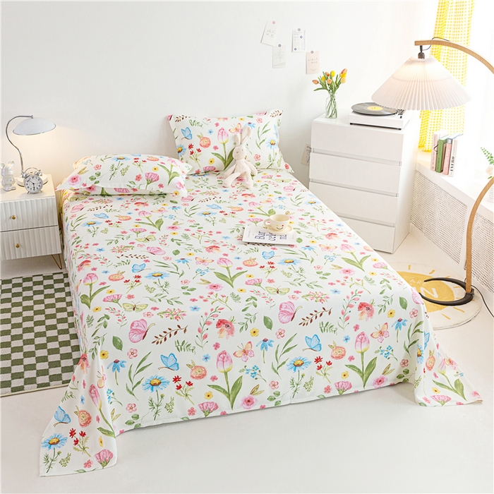 91家纺网 家纺一手货源 找家纺 金泰莱 2025新款印花竹纤维凉席三件套软凉席竹席盖毯子 微醺