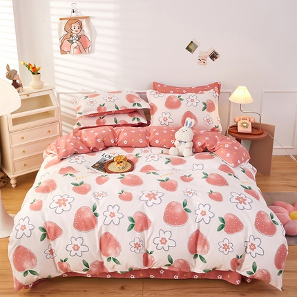 91家纺网 家纺一手货源 找家纺 （总）美宜家 2025新款140克小清新磨毛印花学生四件套