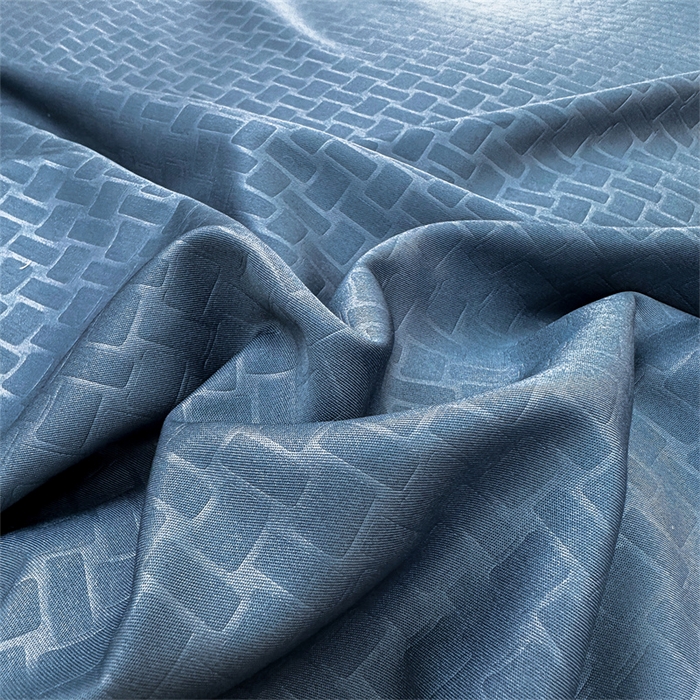 91家纺网 家纺一手货源 找家纺 古吉梦 2024新款水洗真丝提花四件套--熊猫 星空蓝