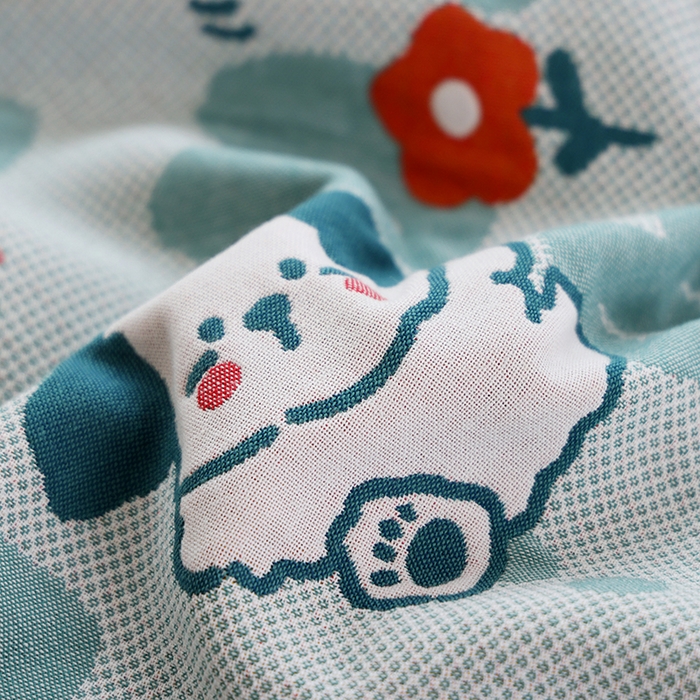 91家纺网 家纺一手货源 找家纺 朴尔毛巾被2024年新品全棉细纱编织纹AB版透气枕巾 比熊宝贝 52*78cm