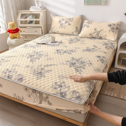 91家纺网 家纺一手货源 找家纺 小萌虎 2024新款冰丝胶质凉席-床笠款 水墨