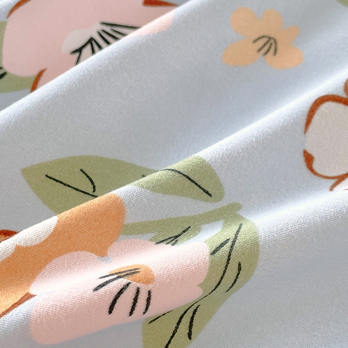 91家纺网 家纺一手货源 找家纺 美宜家 2025新款植物羊绒加厚斜纹磨毛单被套 木槿花