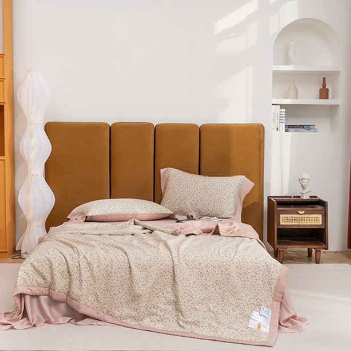 91家纺网 家纺一手货源 找家纺 黛舒家居 2024新款莱赛尔天丝大豆夏被四件套 艾恩