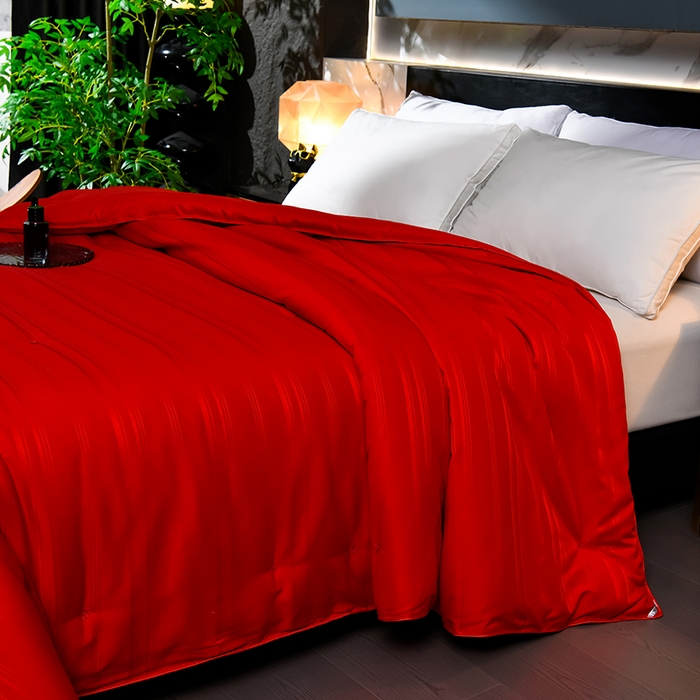 91家纺网 家纺一手货源 找家纺 美伦美 2024新款全棉提花手工订花被芯冬被春秋冬被夏被  提花-热情红