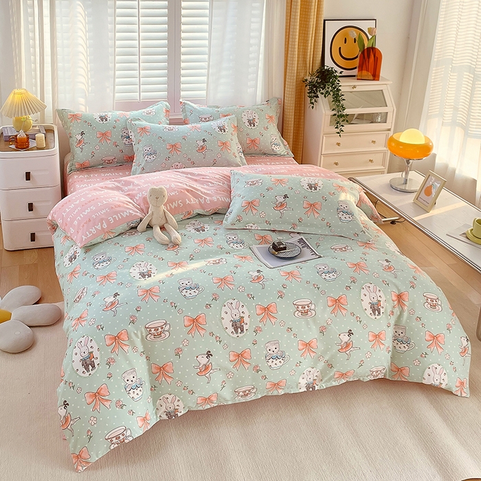 91家纺网 家纺一手货源 找家纺 美宜家 2025新款植物羊绒加厚斜纹磨毛单被套 初享时光