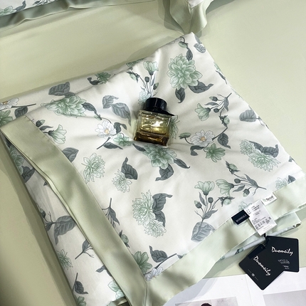 91家纺网 家纺一手货源 找家纺 南通朵美纺织品有限公司 2024新款50支天丝印花单夏被 叶恋（蓝）