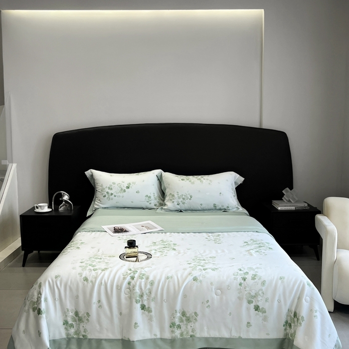 91家纺网 家纺一手货源 找家纺 南通朵美纺织品有限公司 2024新款50支天丝印花单夏被 武陵春（绿）