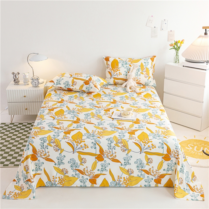 91家纺网 家纺一手货源 找家纺 金泰莱 2025新款印花竹纤维凉席三件套软凉席竹席盖毯子 洛神-米