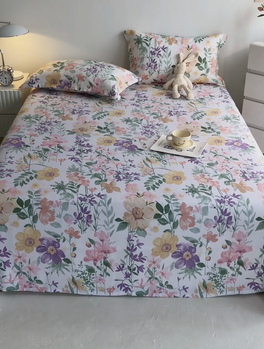 91家纺网 家纺一手货源 找家纺 金泰莱 2025新款印花竹纤维凉席三件套软凉席竹席盖毯子 鸿韵-粉