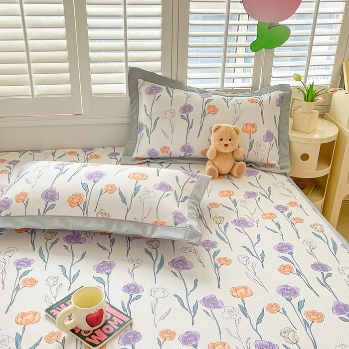 91家纺网 家纺一手货源 找家纺 星座-2025大斜纹复合冰丝凉席 恋恋花语