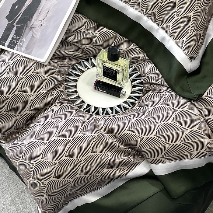 91家纺网 家纺一手货源 找家纺 优悦生活馆 2024新款轻奢天丝印花宽边拼角四件套系列-绿野仙踪 绿野仙踪-绿