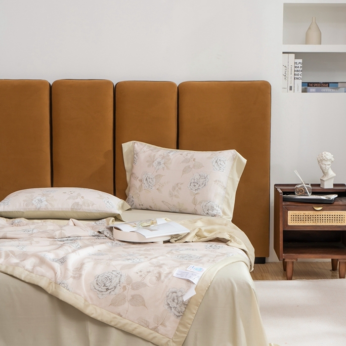 91家纺网 家纺一手货源 找家纺 黛舒家居 2024新款莱赛尔天丝大豆夏被四件套 羽裳