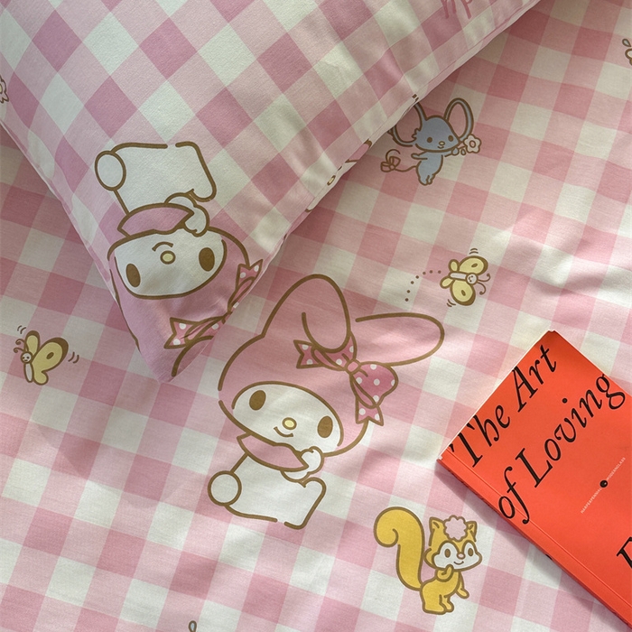 91家纺网 家纺一手货源 找家纺 大彩 2024新款全棉豆豆绒大豆夏凉被 粉格美乐蒂