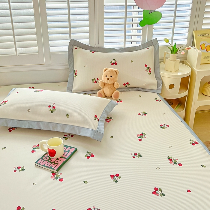 91家纺网 家纺一手货源 找家纺 星座-2025大斜纹复合冰丝凉席 奶油草莓