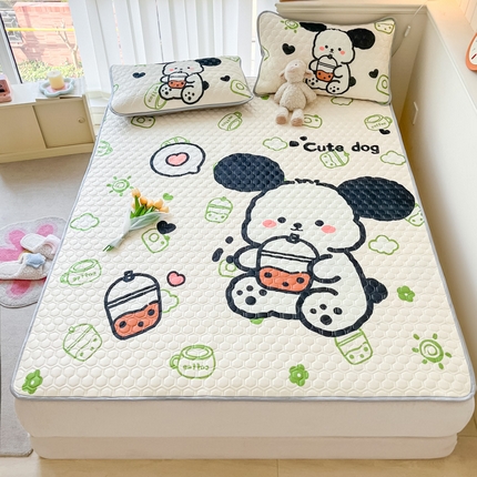 91家纺网 家纺一手货源 找家纺 柒月家居 2024新款大版乳胶凉席 顽皮狗