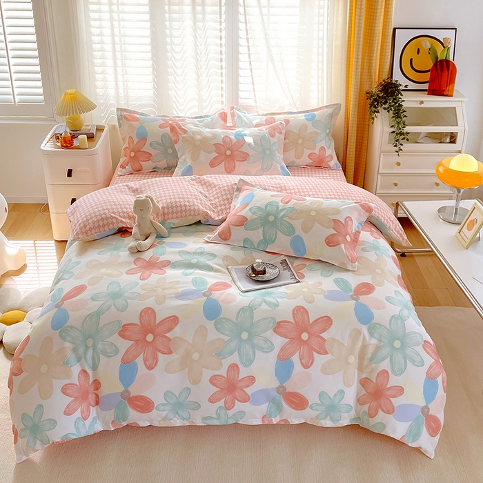 91家纺网 家纺一手货源 找家纺 美宜家 2025新款植物羊绒加厚斜纹磨毛单被套 花束之美