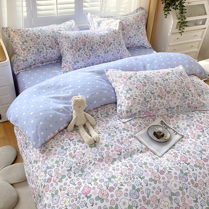 91家纺网 家纺一手货源 找家纺 美宜家 2025新款植物羊绒加厚斜纹磨毛单被套 紫菀