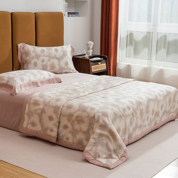 91家纺网 家纺一手货源 找家纺 黛舒家居 2024新款莱赛尔天丝大豆夏被四件套 未央