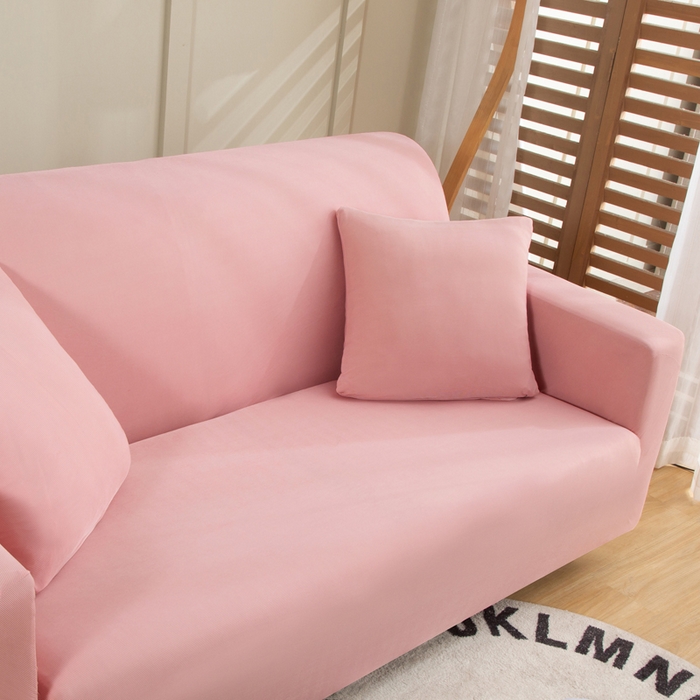 91家纺网 家纺一手货源 找家纺 兴妮雅家纺 2024新款凉感丝沙发套 凉感丝粉色