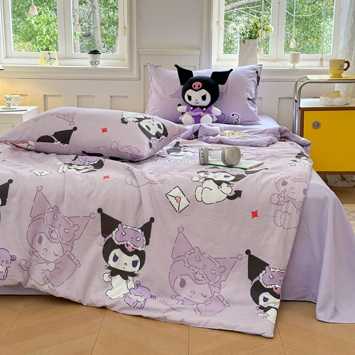 91家纺网 家纺一手货源 找家纺 梵克保罗 2024新款三丽欧卡通印花夏被系列 紫色库洛米