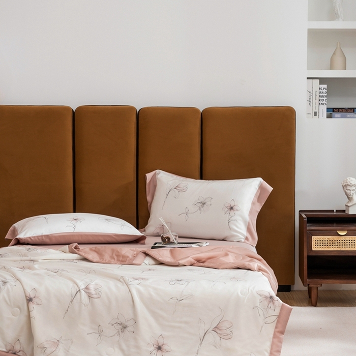 91家纺网 家纺一手货源 找家纺 黛舒家居 2024新款莱赛尔天丝大豆夏被四件套 暗香