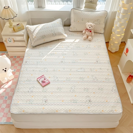 91家纺网 家纺一手货源 找家纺 （总）慕尚家纺 2025新款凉感丝印花乳胶凉席