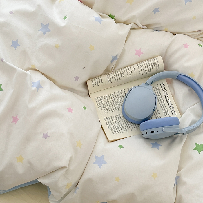 91家纺网 家纺一手货源 找家纺 昔可家纺 2024新款创意枕套全棉波点印花四件套 奶味星星