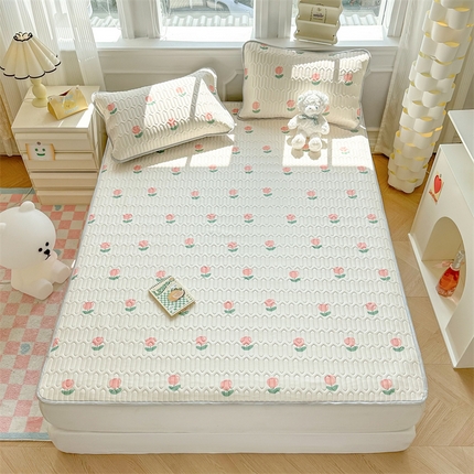 91家纺网 家纺一手货源 找家纺 （总）慕尚家纺 2025新款凉感丝印花乳胶凉席