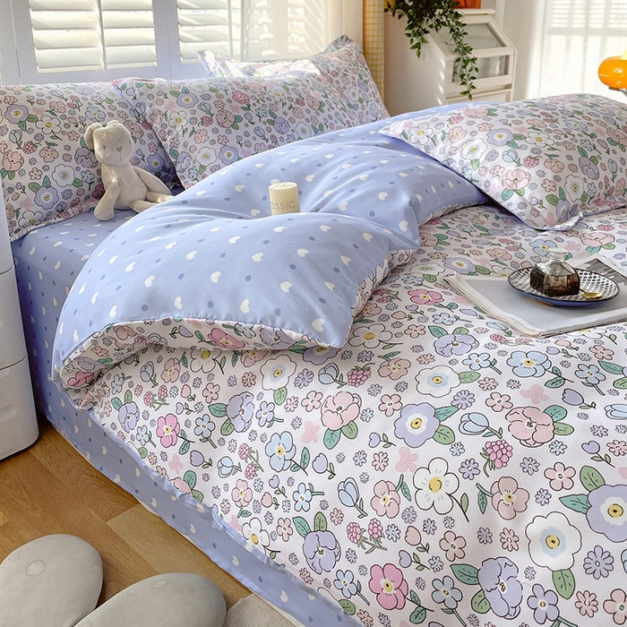 91家纺网 家纺一手货源 找家纺 美宜家 2025新款植物羊绒加厚斜纹磨毛单被套 紫菀