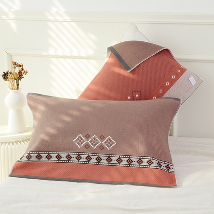 91家纺网 家纺一手货源 找家纺 （总）朴尔毛巾被2024年新品全棉细纱编织纹AB版透气枕巾