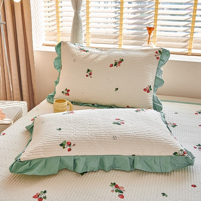 91家纺网 家纺一手货源 找家纺 金帛坊 2024新款全棉床盖夏被四件套 奶油草莓